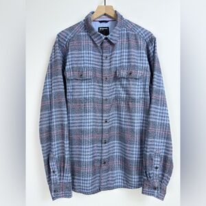 Marmot Plaid Flannel Shirt XL Blue Gray Button Front Outdoor